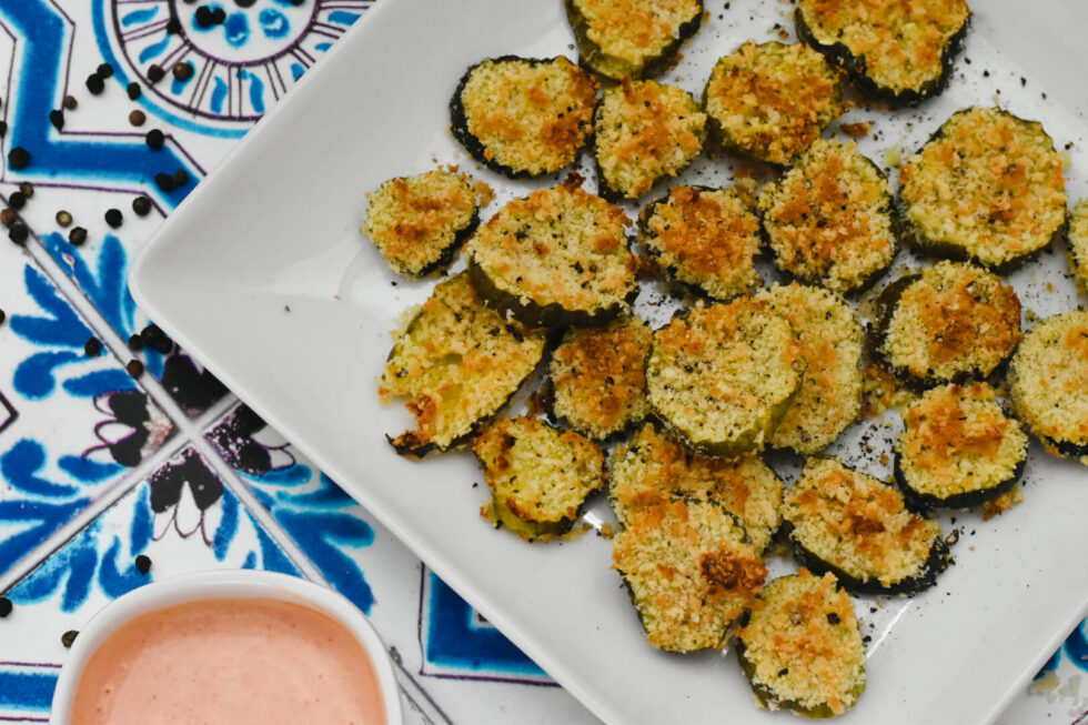 Panko Crusted Air Fryer Fried Pickles GrillGirl