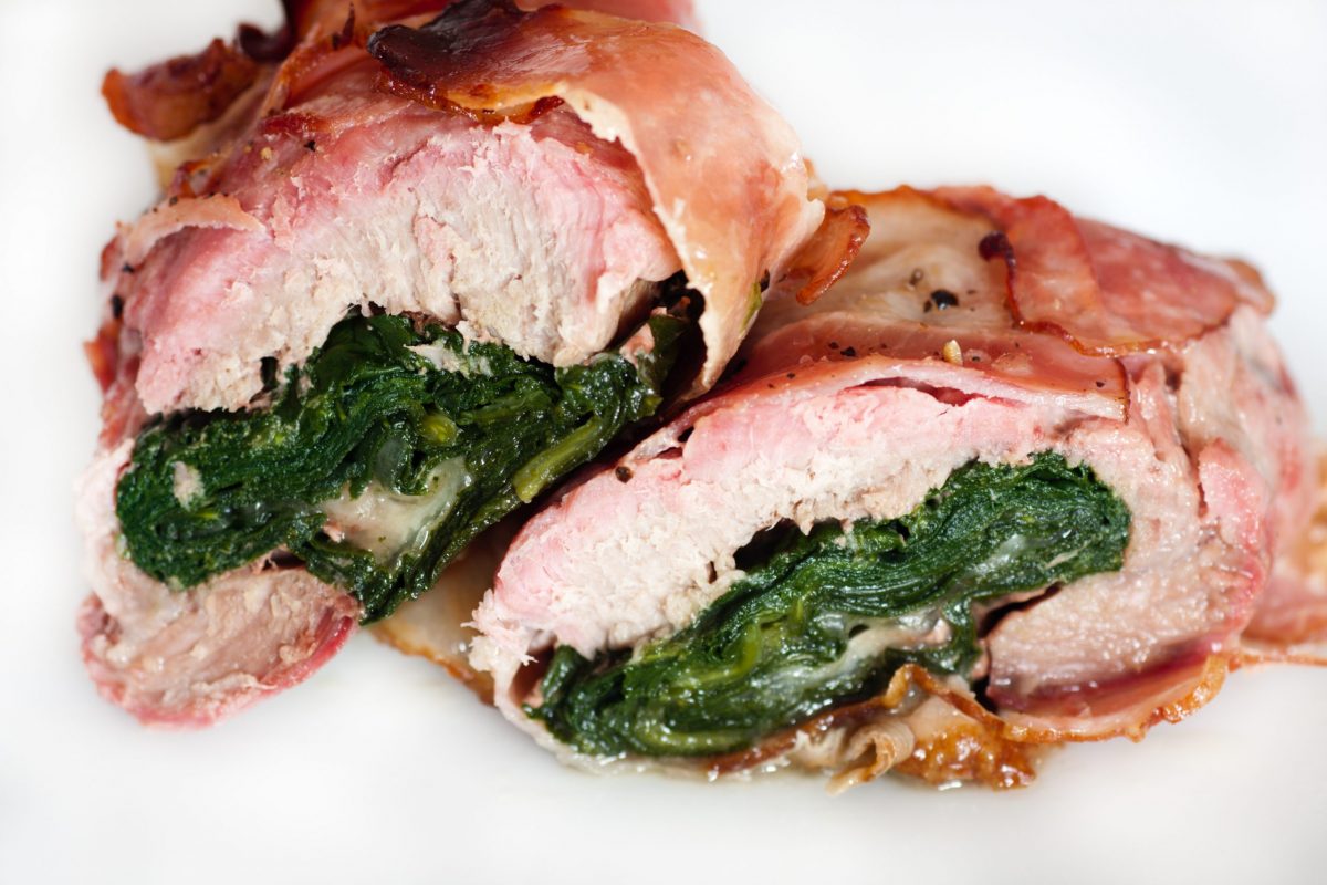Prosciutto, Spinach and Provolone Stuffed Pork Loin