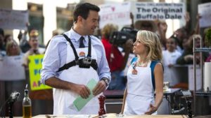 Robyn and Carson Daly make calzones on the grill on the Today Show- July, 2014.