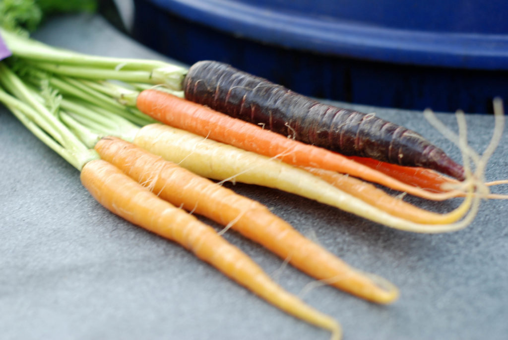 rainbow carrots, grill girl