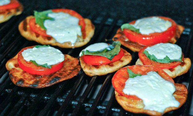 Grilled Mini Caprese Pizzas