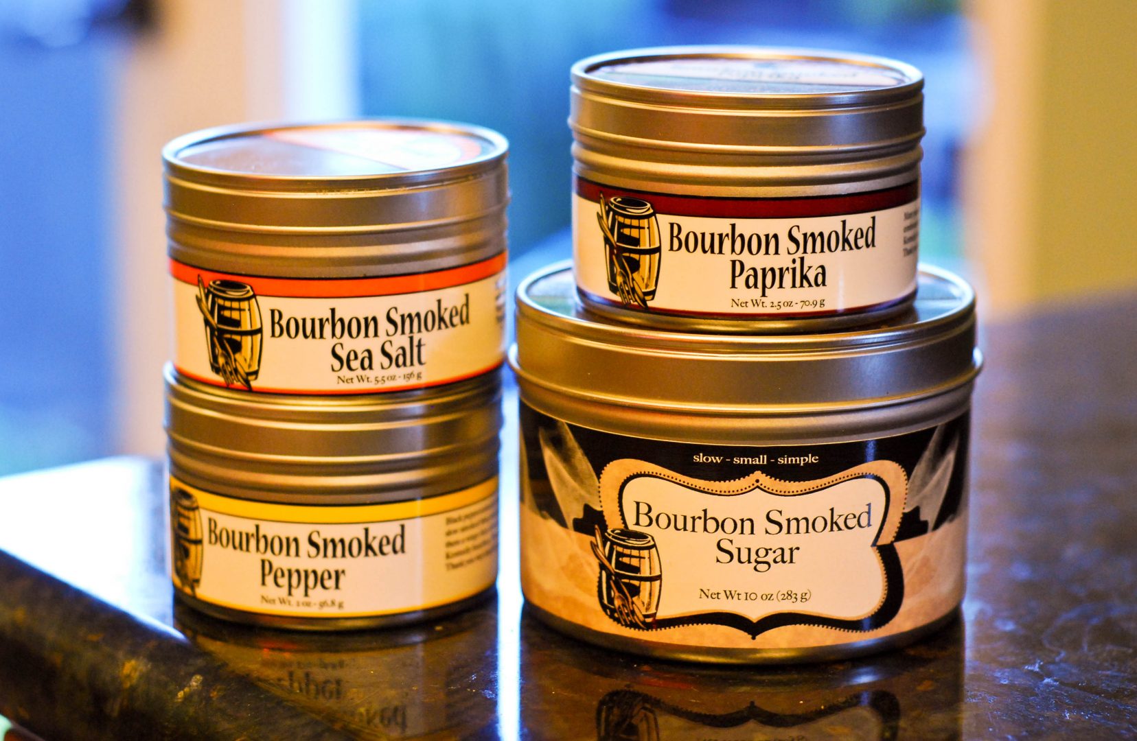 Bourbon Barrel Smoked Sea Salt, Peppercorn, Paprika and Sugar BBQ Rub