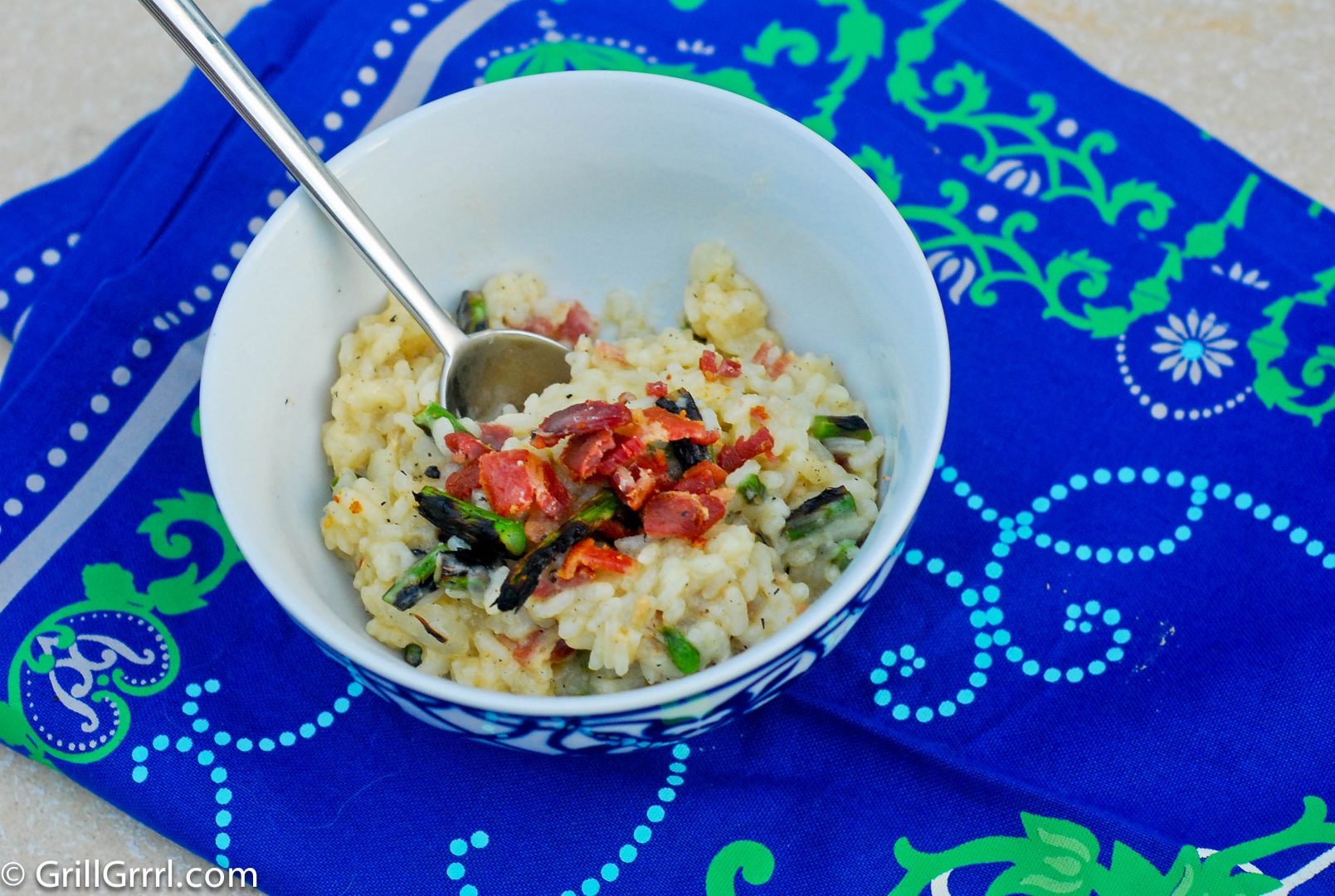 Bacon and Grilled Asparagus Risotto