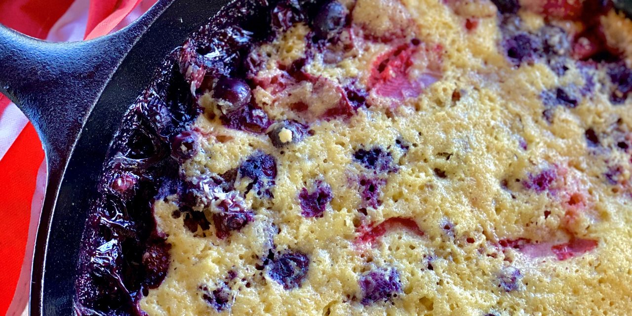 Red, White and Blue Cast Iron Cobbler