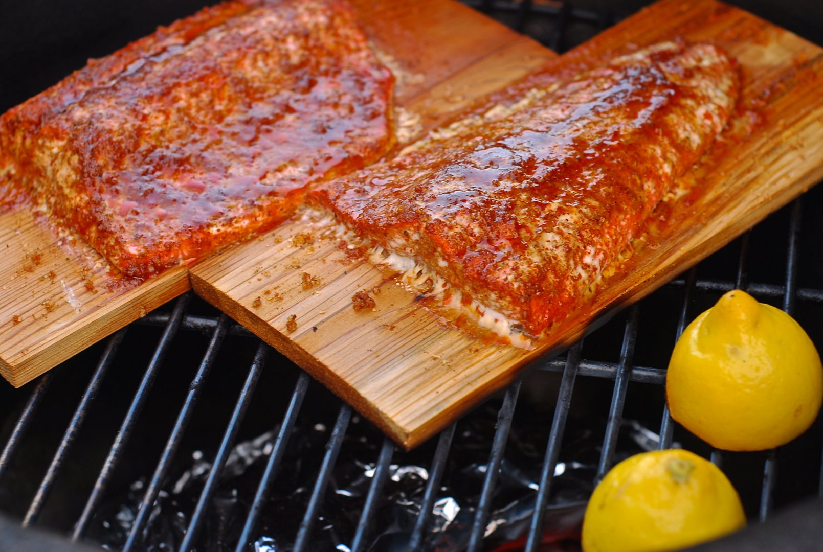 Cedar Planked Salmon on the Big Green Egg