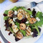 grillgirl, grilled shrimp and pear salad