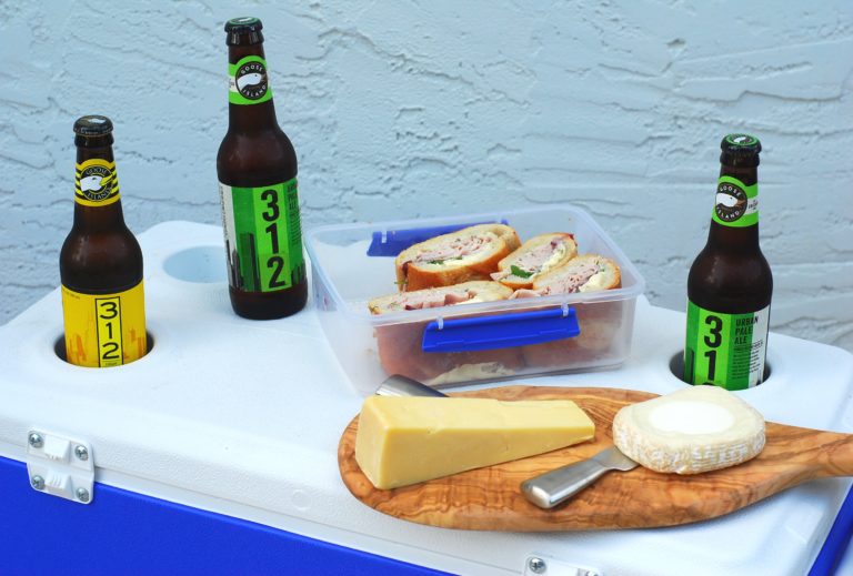 grill girl picnic turkey sandwich with brie and cranberry on the boat