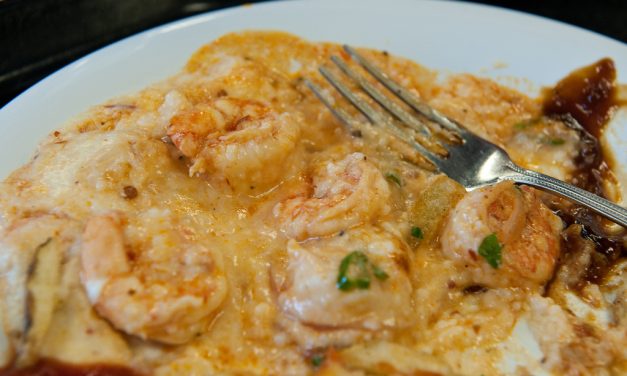 Smokey Grilled Shrimp and Grits with Pancetta Gravy