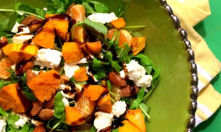 Winter Blues Salad: Sweet Potatos, Almonds, Goat Cheese, Mandarin Oranges, and Craisins on a Bed of Arugula; PLUS, A Little Venting…