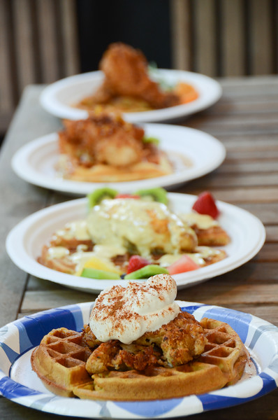 Chicken and Waffles in 4 mouth watering versions. Each entry was unique and tasty in its own way so we decided to declare each one a winner as they were all so different amazingly good.