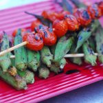 grilled okra and tomatoes