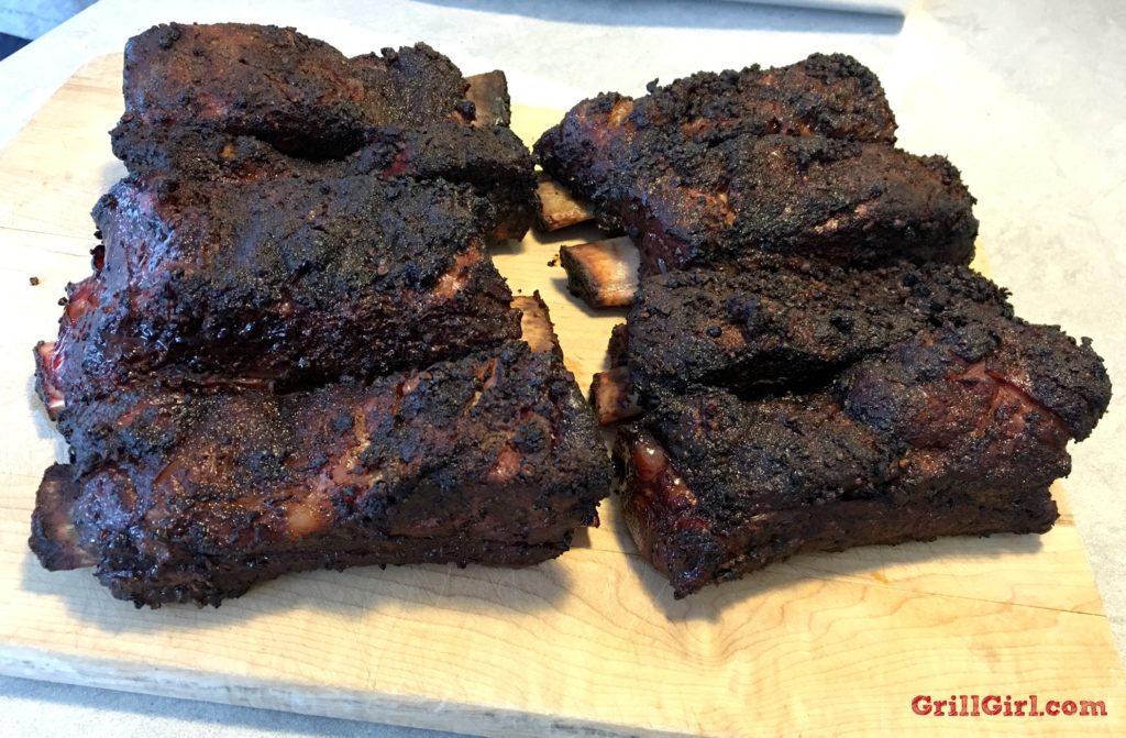 grill girl, smoked beef short ribs