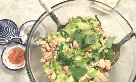 Thai Basil Curried Chicken “Noodle” Salad {#Paleo and #GF)