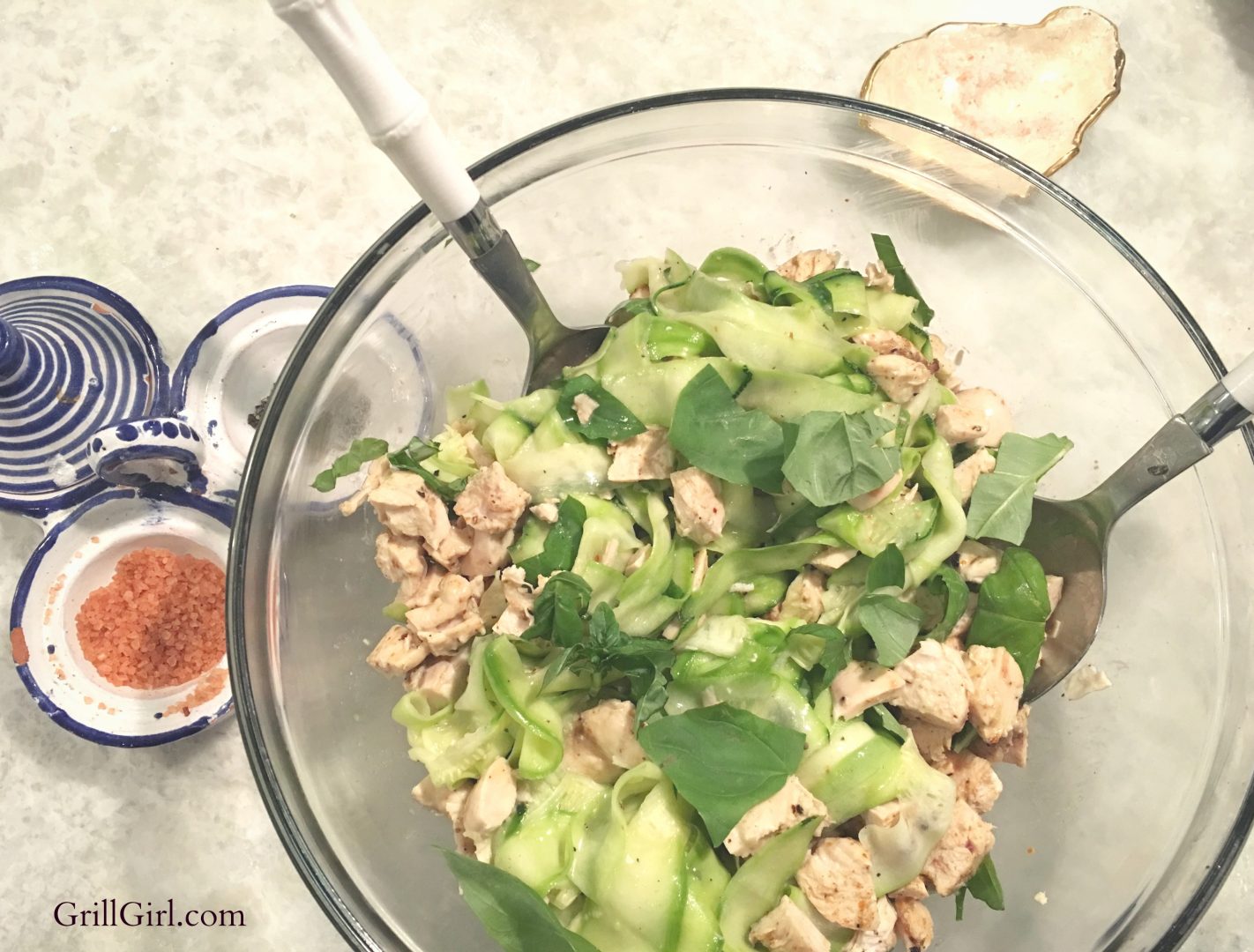 cooking with essential oils_thai basil chicken noodle salad