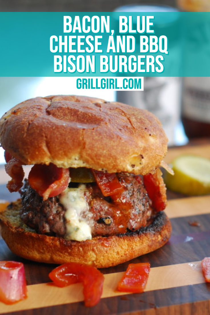 Bacon Blue Cheese BBQ Bison Burgers