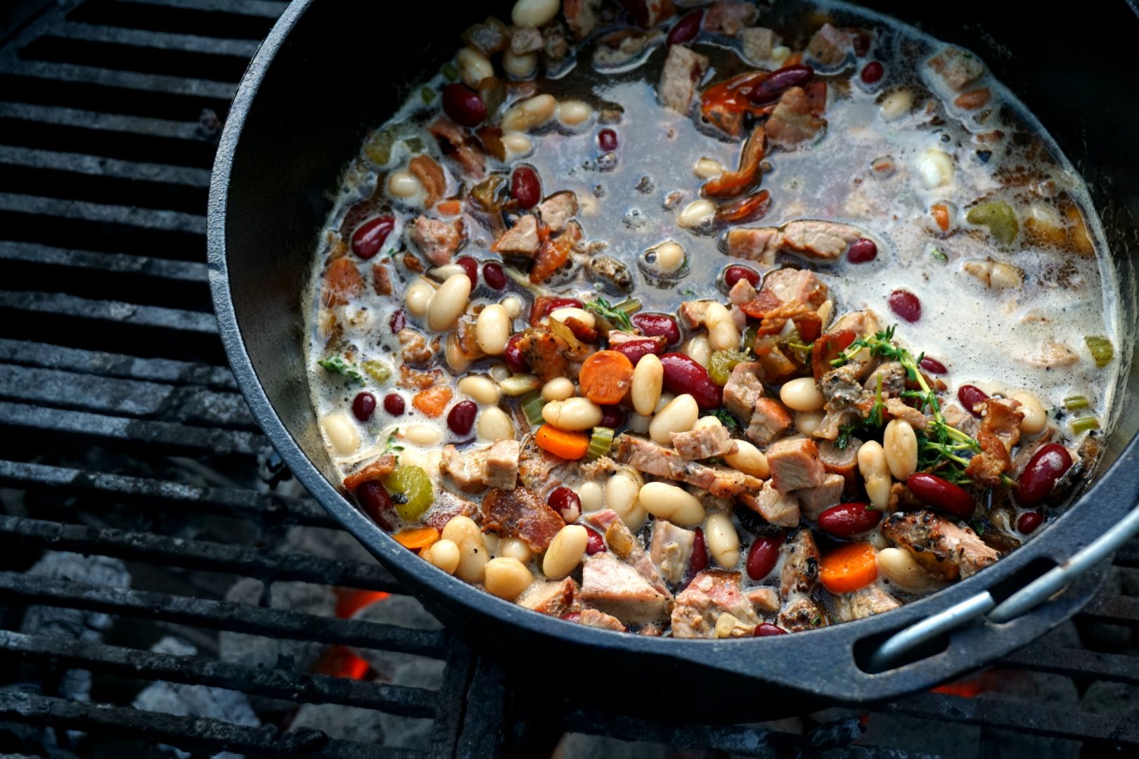 dutch oven pork and beans