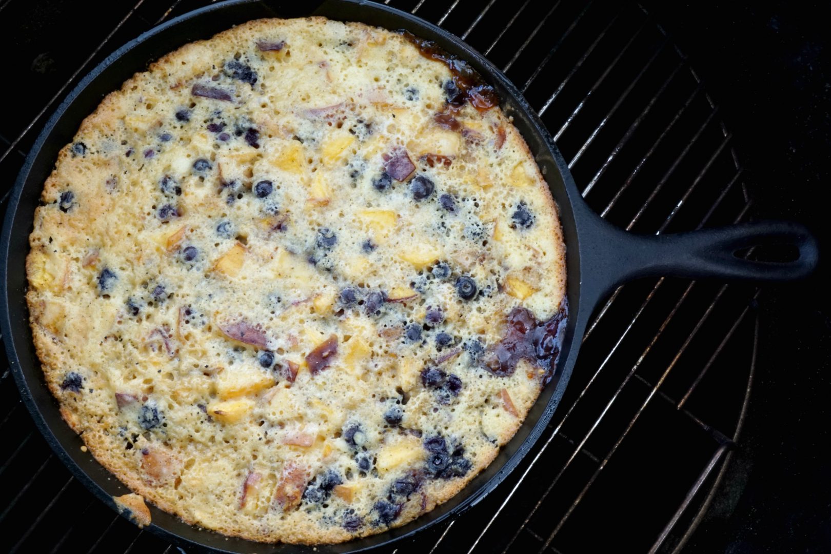 Blueberry Peach Cobbler on the PitBarrel Cooker