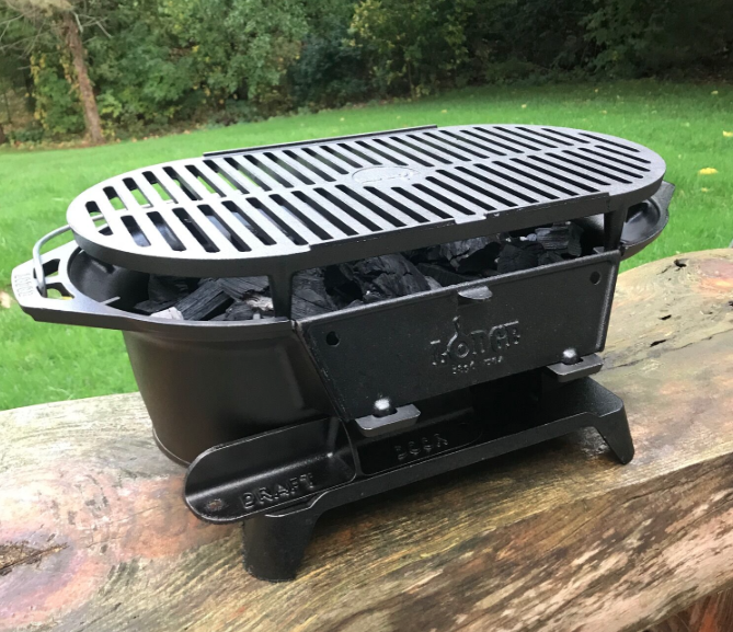 Grill Review: Lodge L410 Pre-Seasoned Sportsman's Charcoal Grill - Grill  Girl