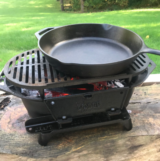  Lodge Pre-Seasoned Cast Iron Sportsman's Grill with