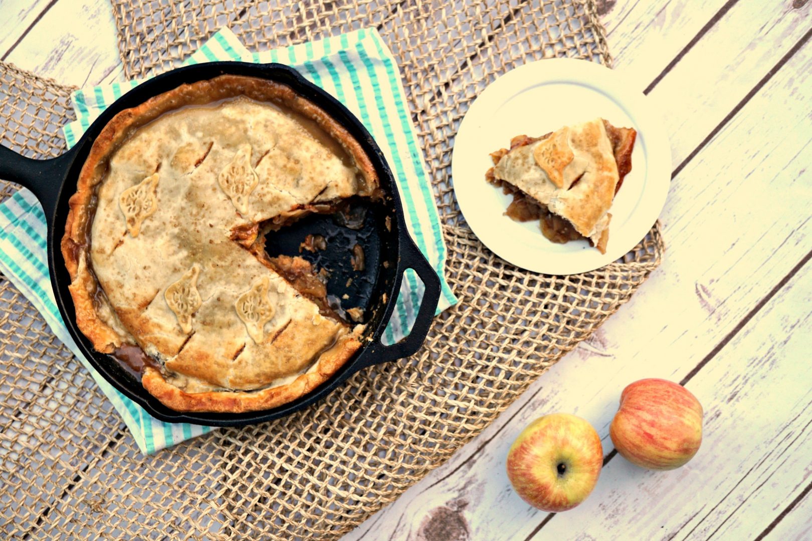 Smoked Bourbon and Salted Caramel Apple Pie