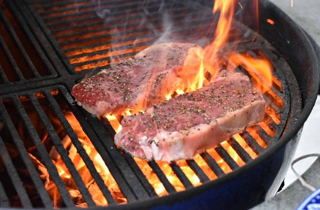 sous vide grilled steaks