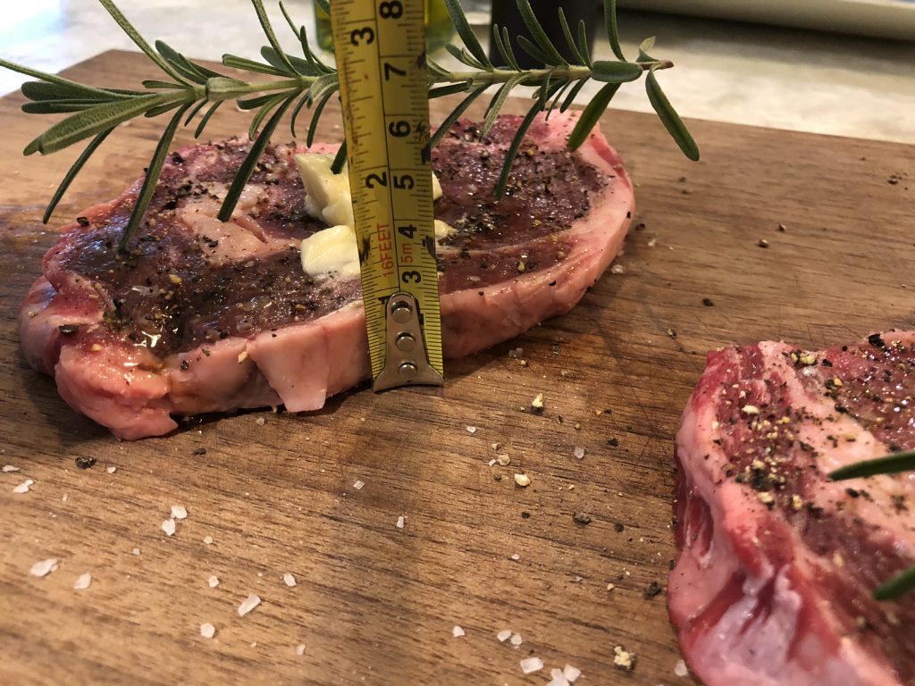 Measuring a steak