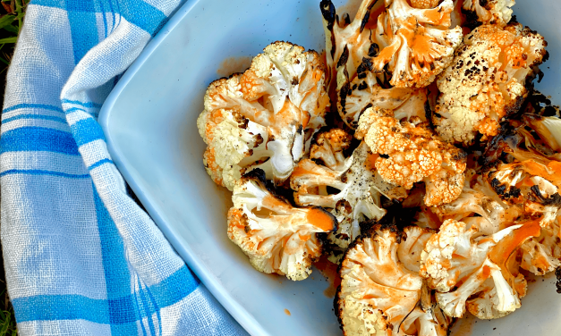 Grilled Buffalo Cauliflower Bites