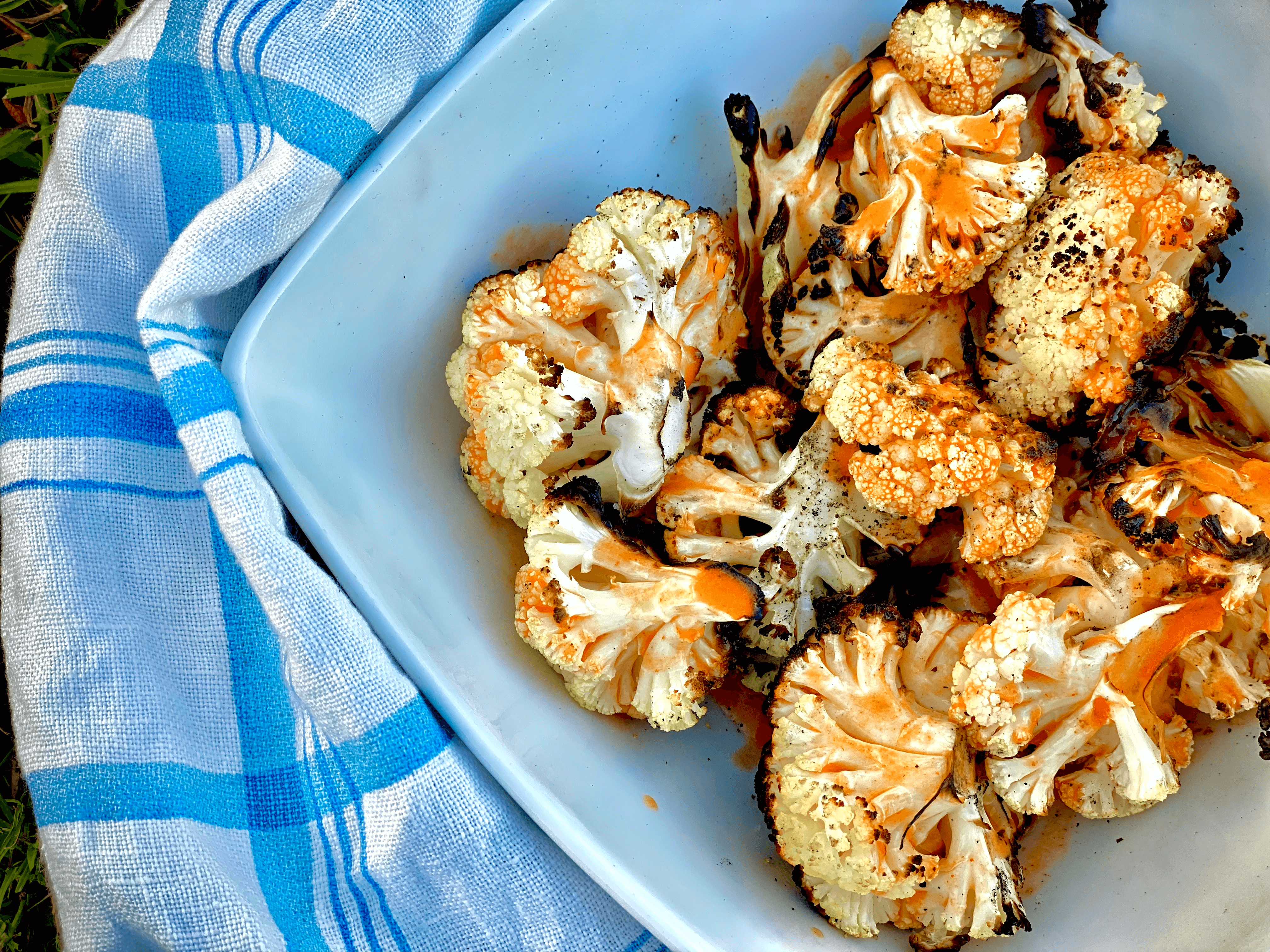 Grilled Buffalo Cauliflower Bites
