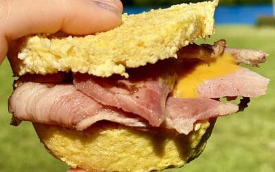 Ham Biscuits with Carolina Mustard BBQ Sauce