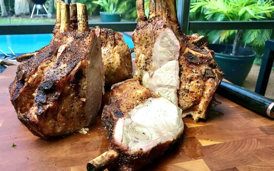 Pork Crown Roast with Beer Gravy on the Big Green Egg