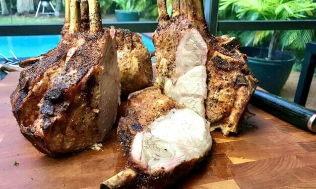 Pork Crown Roast with Beer Gravy on the Big Green Egg