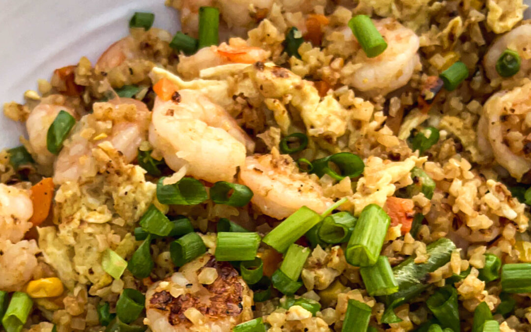 Quick and Delicious Shrimp Cauliflower Fried Rice – skillet or flat top grill recipe