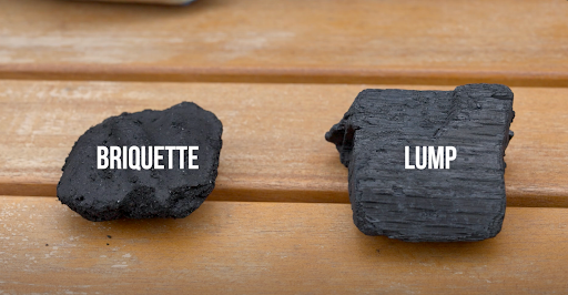 two different types of charcoal next to each other.